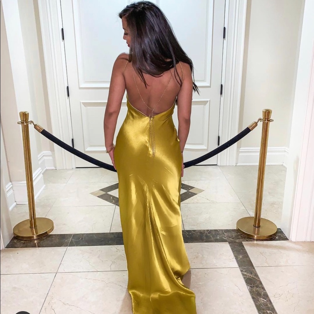 TopShop Gold Satin Dress